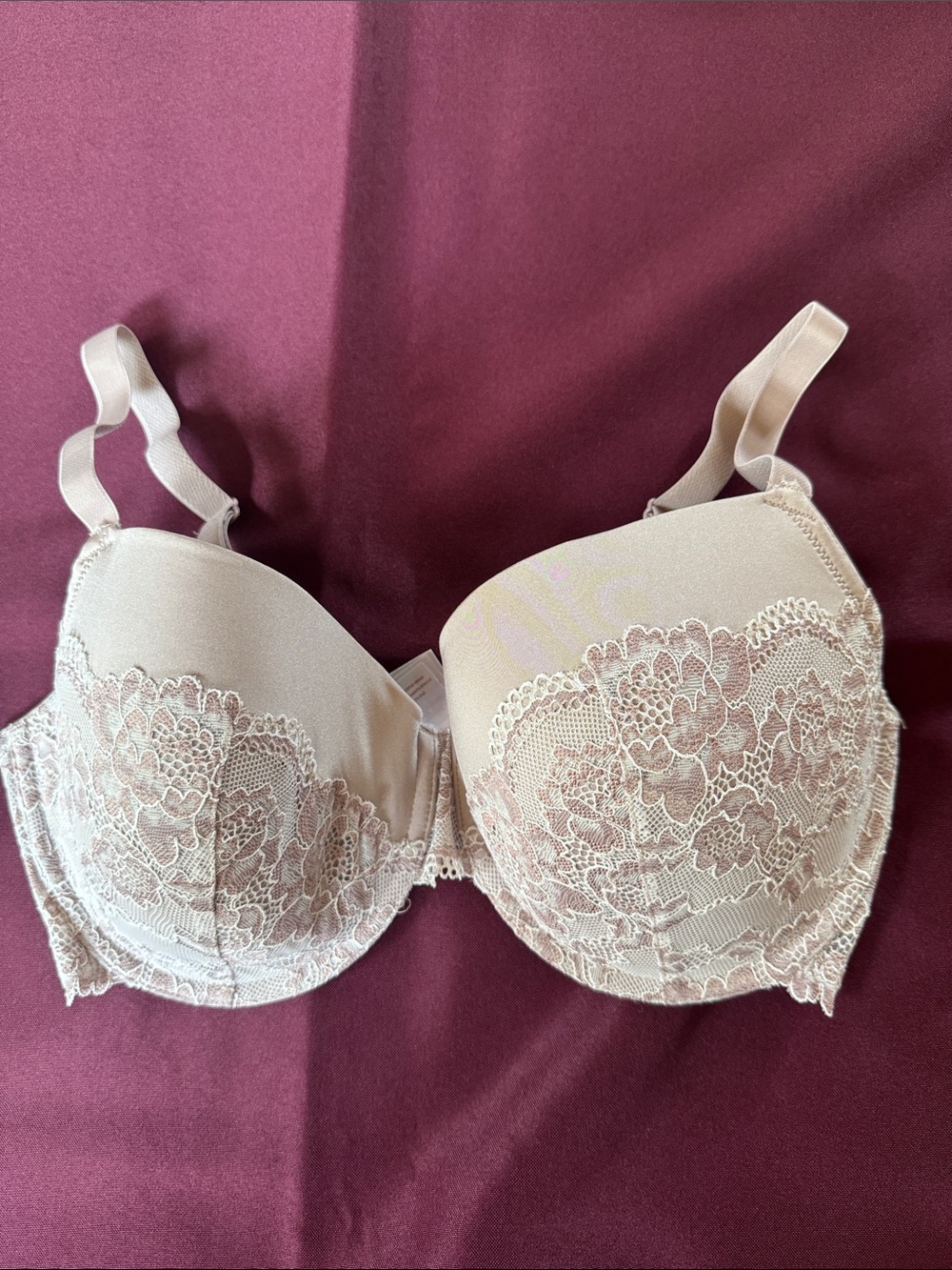 Dorina Underwire Bra Taupe / Light Beige with Ivory / Taupe Lace Overlay - 38 DD - Picture 2 of 12